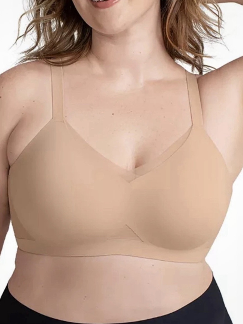 Honeylove Women 38DDD Sand Comfort Stretch CrossOver Wireless Bra